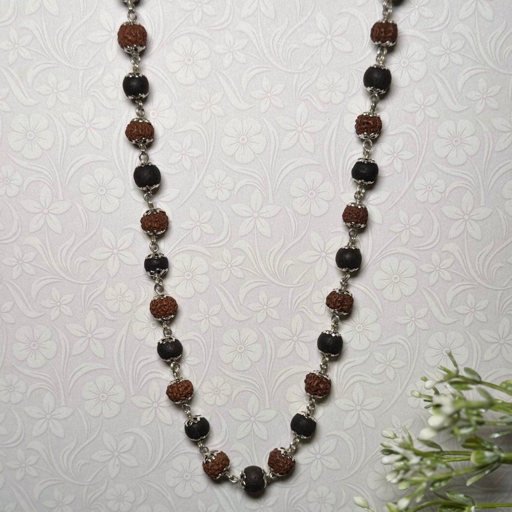 Silver Plated Divya Rudraksha Karungali Mala